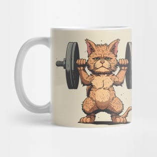 cat lifting weight Mug